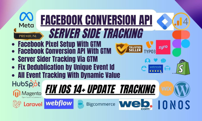 Gig Preview - Set up or fix fb pixel and conversion API for your ecommerce