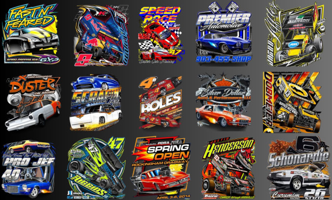 Gig Preview - Create professional automotive design illustration for your racing car tshirt