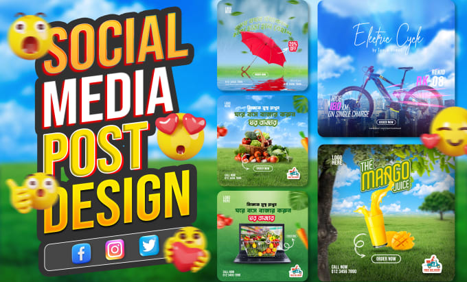 Gig Preview - Create social media post designs to boost your online presence