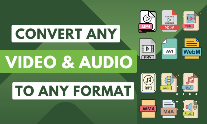 Gig Preview - Convert any video or audio to any format