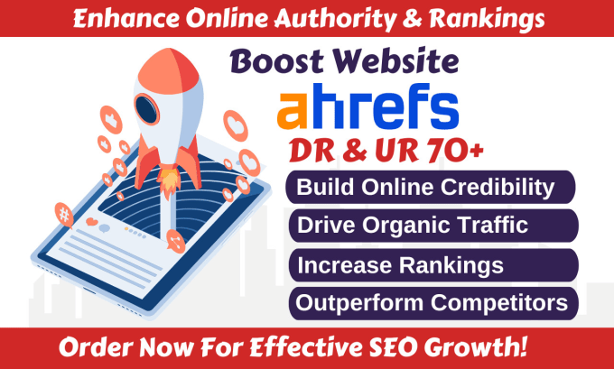 Gig Preview - Increase website ahrefs domain rating DR, URL rating 70 plus