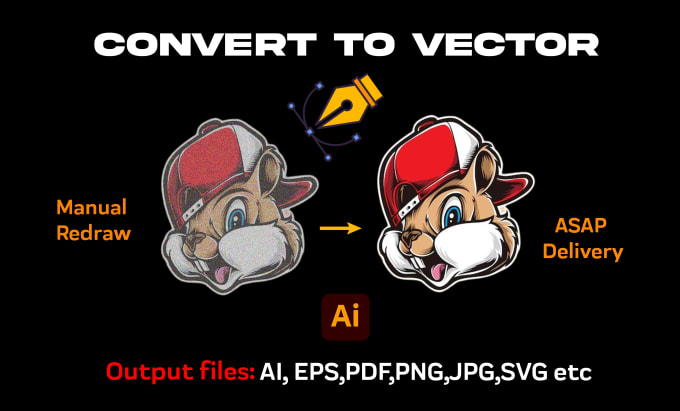 Gig Preview - Vector tracing, edit, redraw or recreate logo or image design