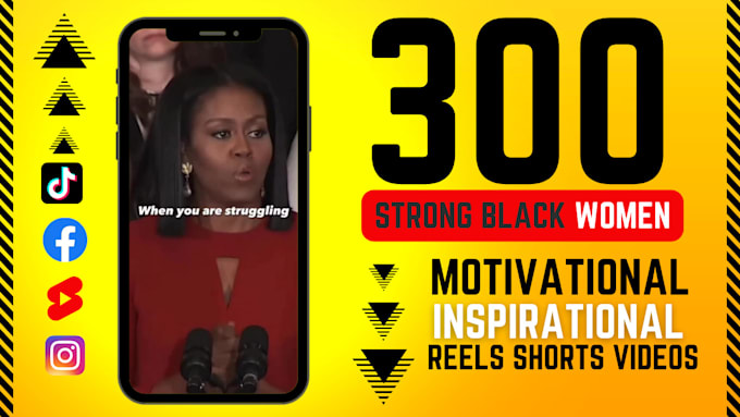 Gig Preview - Provide 300 black women empowerment motivational reels, shorts, tik tok