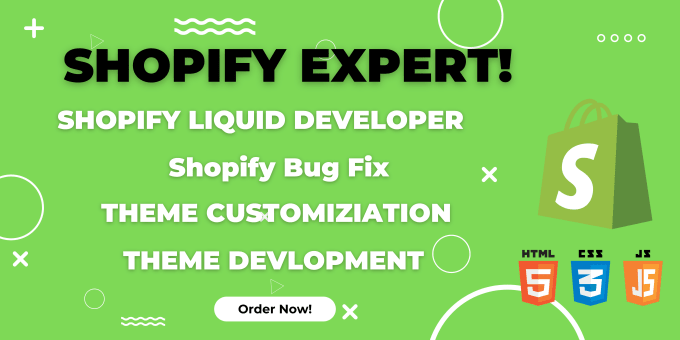 Gig Preview - Be your shopify liquid developer and custom coding developer