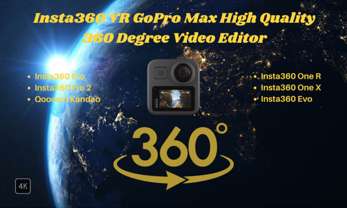 Gig Preview - Insta360 VR go pro max high quality 360degree video editing service