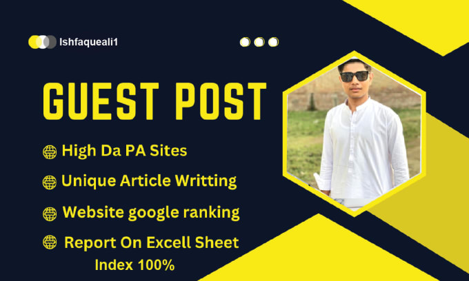 Gig Preview - 10 guest post with dofollow backlink on high da sites