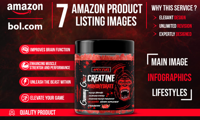 Gig Preview - Do amazon listing images product infographic lifestyle or bol products