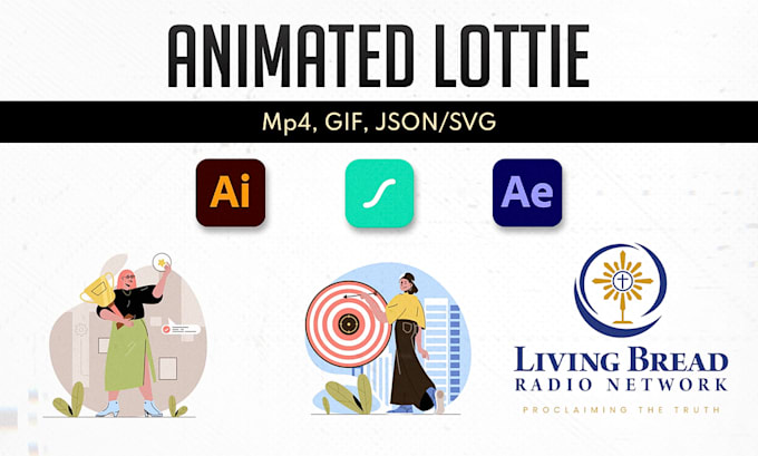 Gig Preview - Create json lottie animation for your app or  website