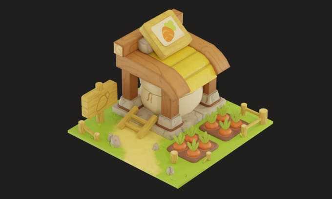 Gig Preview - Create stylized, low poly 3d models, game props