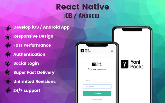 Gig Preview - Develop android and ios mobile app using react native