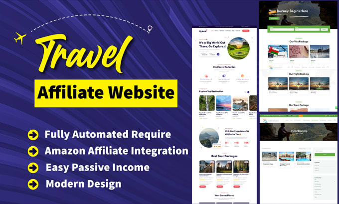 Gig Preview - Develop automated wordpress travel affiliate websites for passive income