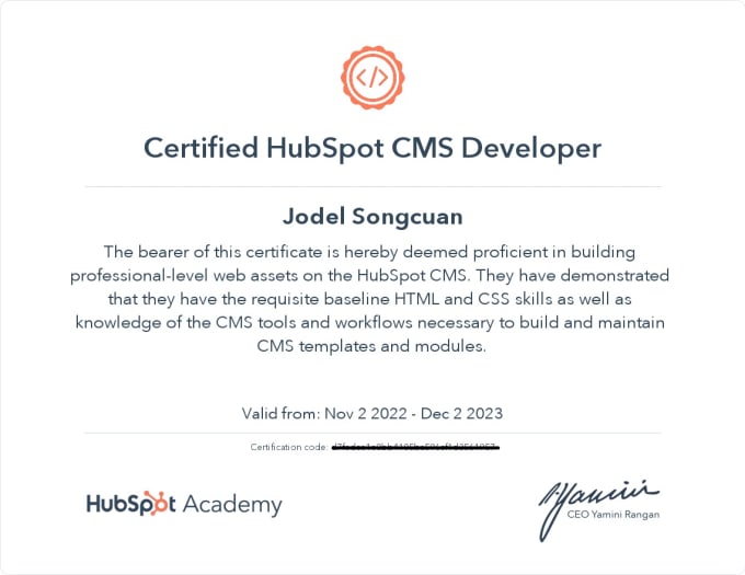 Gig Preview - Do hubspot cms for developers practicum