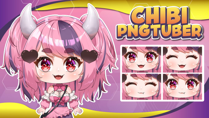 Gig Preview - Custom cutest chibi png tuber and vtuber live2d model avatar for your stream