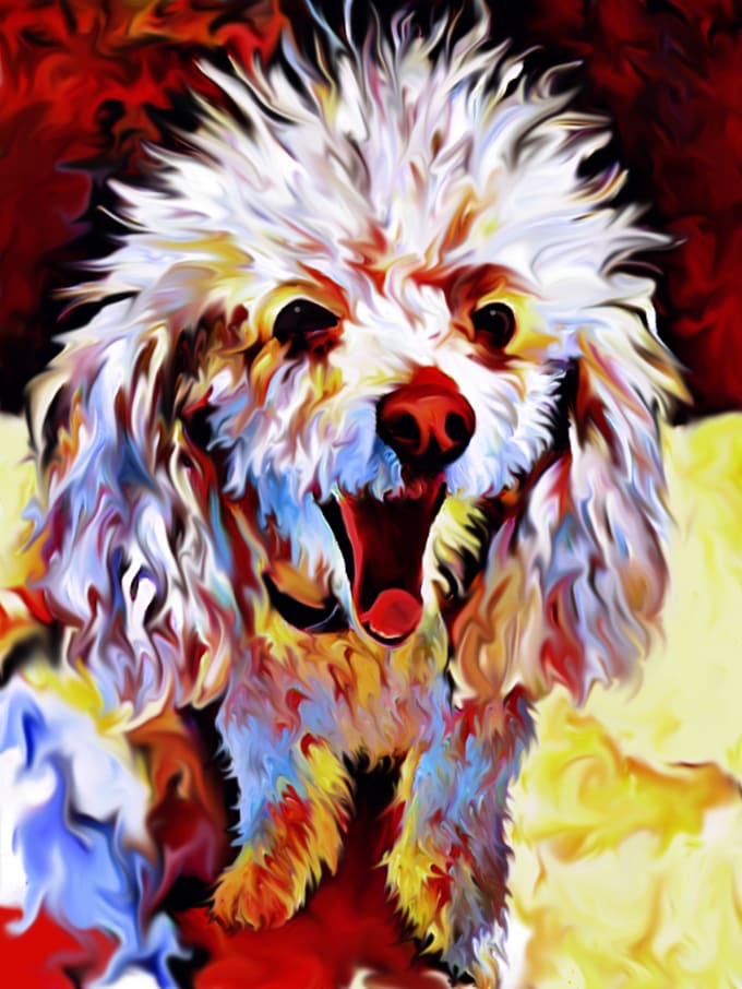 Gig Preview - Draw vibrant and whimsical abstract pet portrait