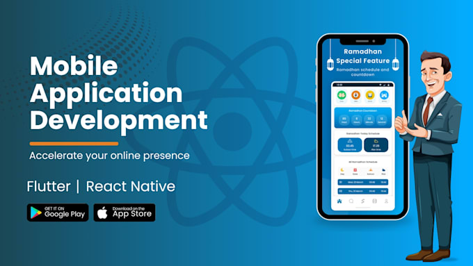 Gig Preview - Android ios mobile app development with react native or flutter