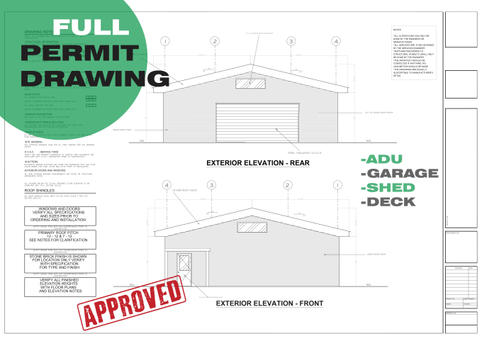 Bestseller - design garage conversion, adu, deck plans for city permit