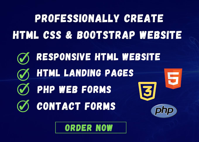 Gig Preview - Develop simple basic website landing page using html css