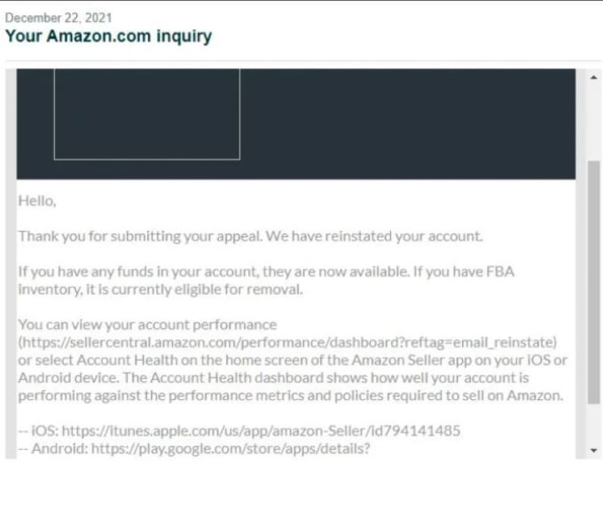 Gig Preview - Help you in reactivation of the deactivated amazon ebay restricted accounts