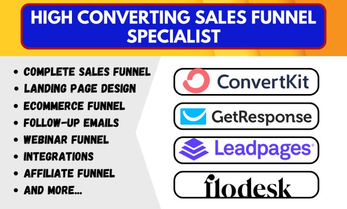 Bestseller - build convertkit leadpages flodesk getresponse carrd sales funnel