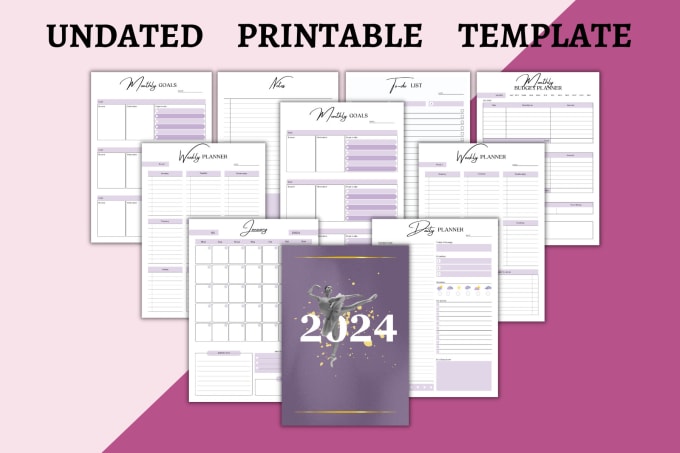 Gig Preview - Design printable planner, minimalist journal, custom tracker