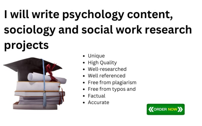 Gig Preview - Write psychology content, sociology and social work research projects