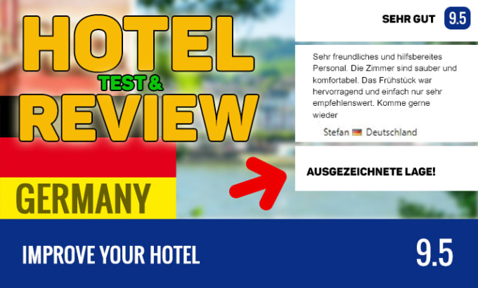 Bestseller - do a hotel test and review in germany for any platform