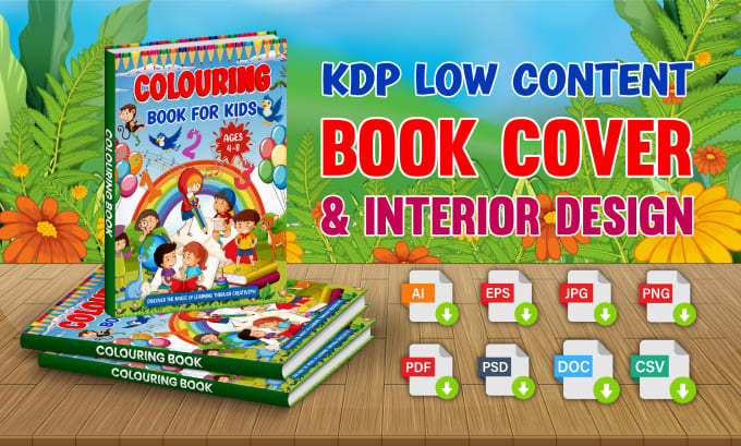 Gig Preview - Design kdp low content book cover, activity book and interior for kdp amazon