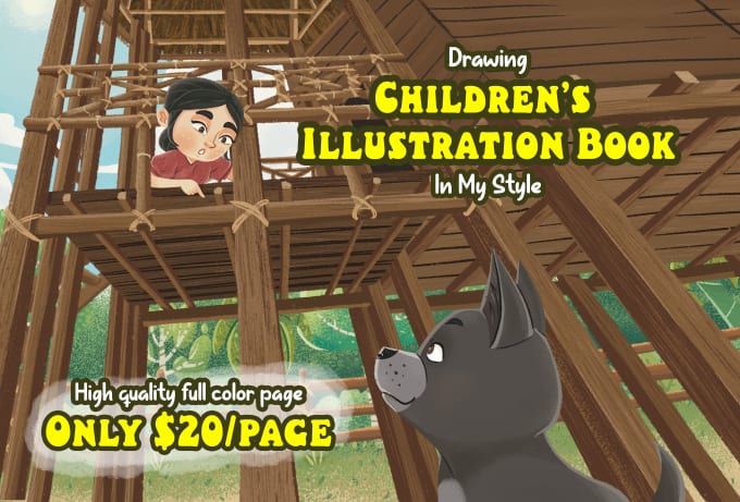 Gig Preview - Draw children book illustration in my unique style