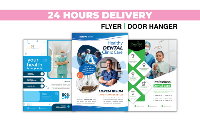 Gig Preview - Do medical, dental, clinic, healthcare flyer, door hanger design