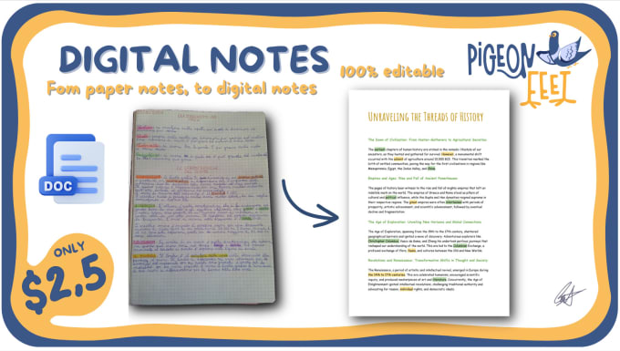 Gig Preview - Convert your handwritten notes into editable document