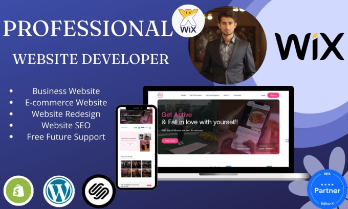 Gig Preview - Expertly build your custom website on wordpress, wix, squarespace, shopify