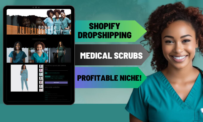 Gig Preview - Create a medical scrubs dropshipping store