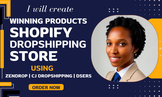 Gig Preview - Design shopify website dropshipping store via spocket, zendrop, cj dropshipping