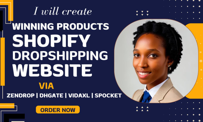 Gig Preview - Create shopify website design, shopify dropshipping store using dhgate vidaxl