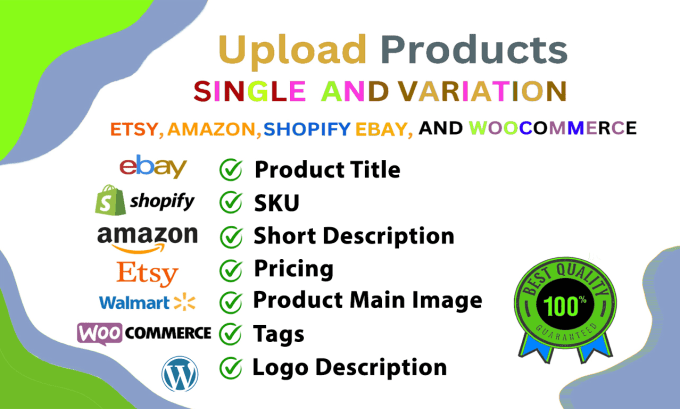 Gig Preview - Upload and customize products to your woocommerce, shopify store