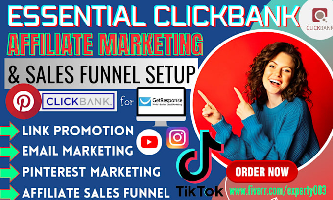 Gig Preview - Promote sales funnel,pinterest affiliate marketing,clickbank affiliate marketing