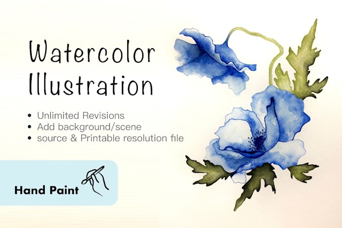 Gig Preview - Paint any hand drawn watercolor illustration