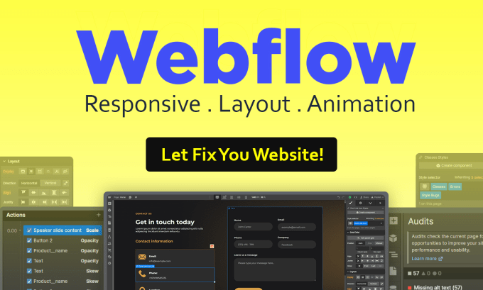 Gig Preview - Fix webflow website responsive and layout issues