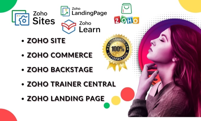 Gig Preview - Do zoho site zoho landing page zoho commerce zoho trainer central