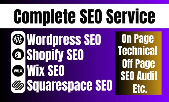 Gig Preview - Affordable website SEO service for wordpress, shopify, wix, and squarespace