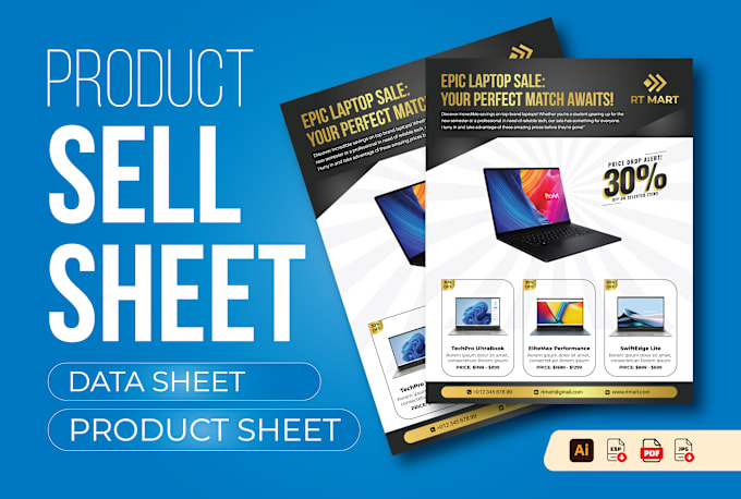 Gig Preview - Design professional product sell sheet, product sheet or data sheet