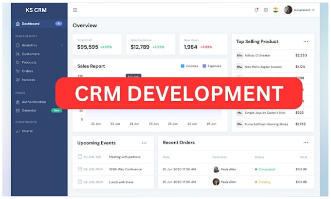 Gig Preview - Develop project management with CRM for your business