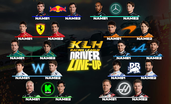 Gig Preview - Do a photoshop graphic template for your f1 championship