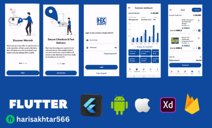 Gig Preview - Develop responsive flutter app front end UI for android IOS