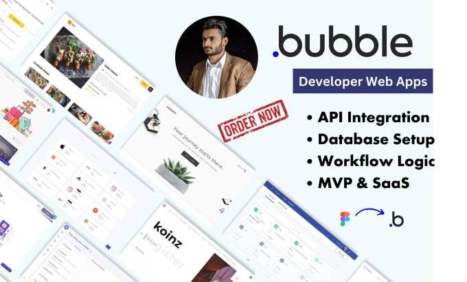 Gig Preview - Be bubble io developer for web apps, bubble expert for mvp, API integrations