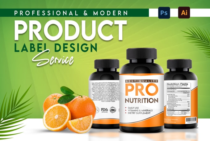 Gig Preview - Create cbd, bottle, cosmetic and supplement product label design