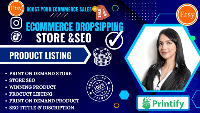 Gig Preview - Do shopify promotion etsy marketing ecommerce SEO listing promote online store