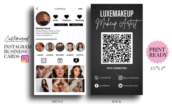 Gig Preview - Make business cards for your beauty brand, salon, lashes