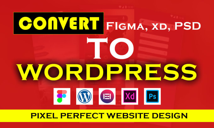 Gig Preview - Do urgent figma, xd, PSD to wordpress website design