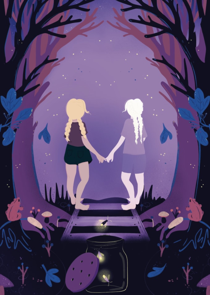 Gig Preview - Do beautiful and dreamy hand draw illustration for your book